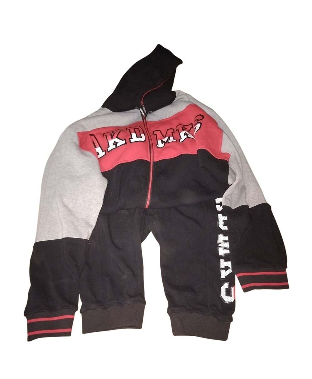 Akademiks 2-Piece Tracksuit R/B/W  Zip Hoodie And Matching Sweatpants 4XL
